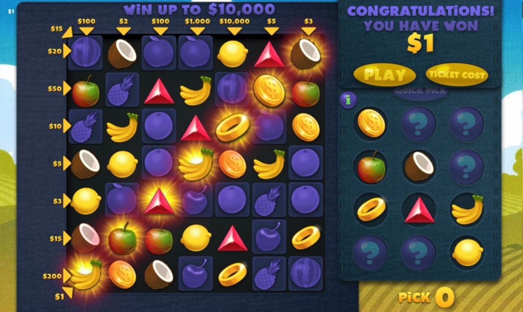 an image of fruity 7x7 instant win game